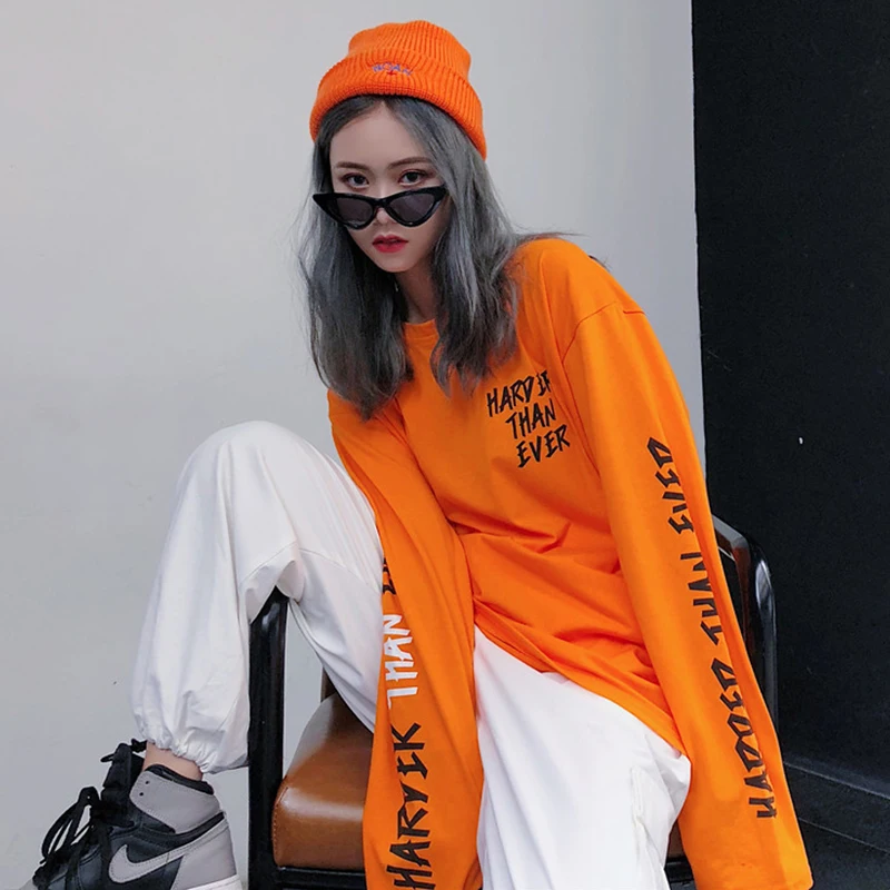 

YouGeMan Tee Shirt Femme Clothes Spring Korean Ulzzang Harajuku Streetwear Long Sleeve T-shirt Women Casual Hip Hop Tshirt Top