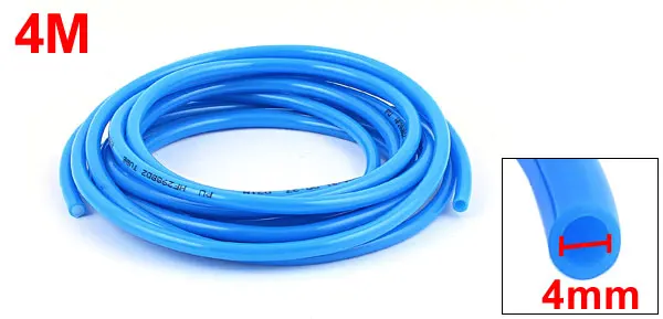 4M Length 6mm x 4mm Dia Pneumatic Polyurethane PU Air Tube Tubing Pipe Hose Blue