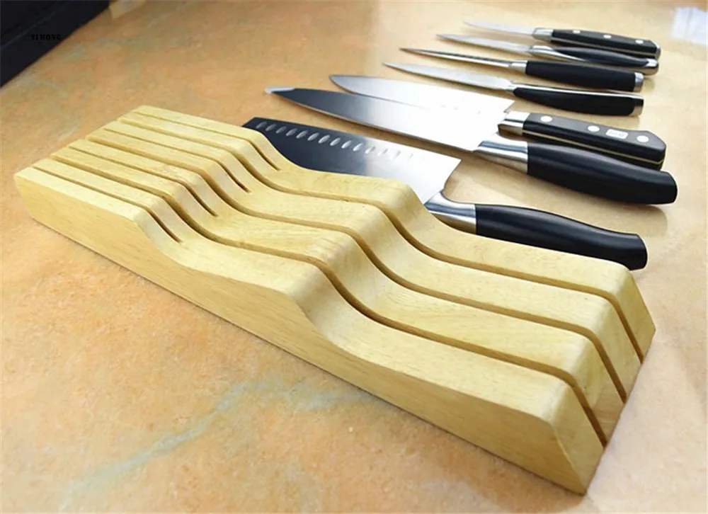 Fashion Creative Multifunctional Knife Holder Health Bamboo Knife Rest Easy To Cleaning Knife Rack Practical Kitchen Accessories9
