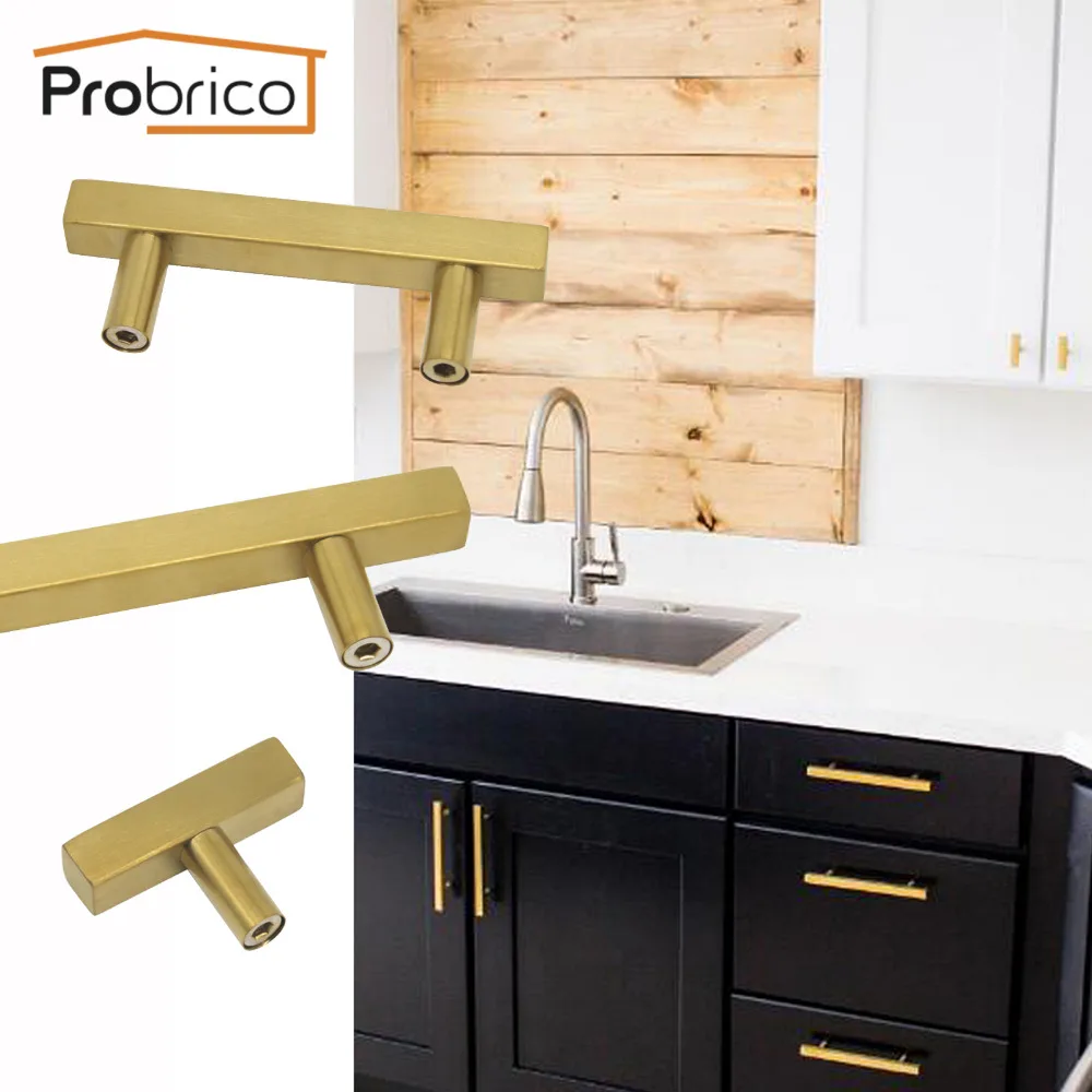 Probrico 12 قطعة الذهبي مجلس الوزراء المقابض للأثاث مقابض أدراج خزانة مضمد التأثيرات خردوات من الفولاذ المقاوم للصدأ Probrico 12 قطعة الذهبي مجلس الوزراء المقابض للأثاث مقابض أدراج خزانة مضمد التأثيرات خردوات من الفولاذ المقاوم للصدأ