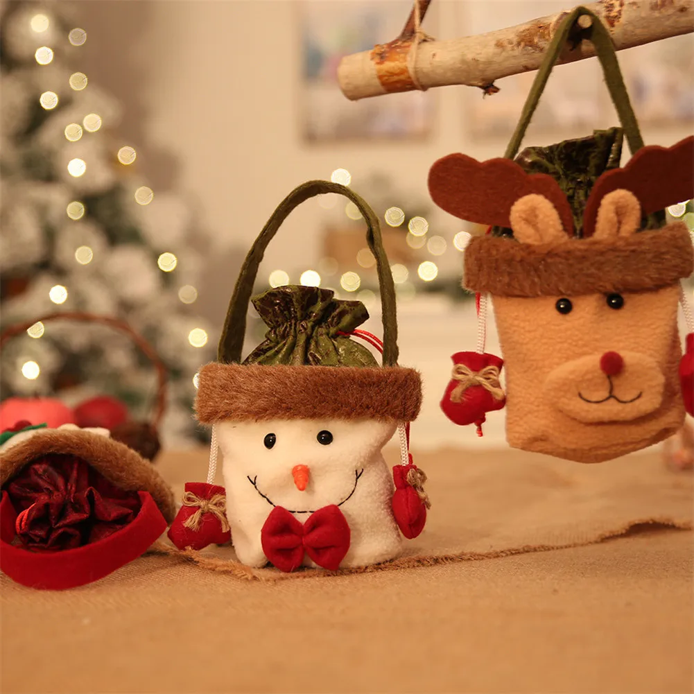 Рождественские украшения, принадлежности, Рождественская сумка для яблока, Санта-Клаус, нарядная Детская сумка для конфет, праздничная подарочная сумка, сумка для хранения конфет