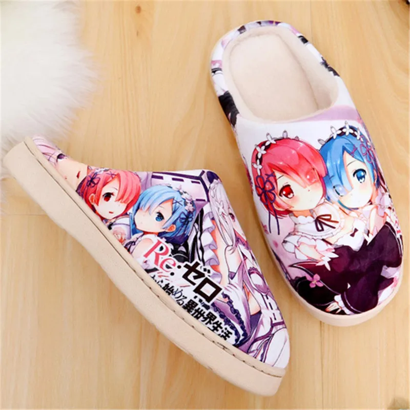 Женская плюшевая обувь из японского аниме Re Zero kara Hajimeru Isekai Ram Rem Emilia теплые