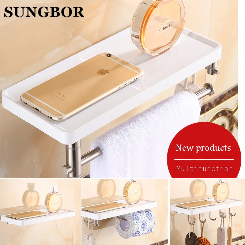 

Multi-function Bathroom Shelves Shelf Bar Bathroom Accessories Wall Shelf Living Room Free Shipping HF-2018