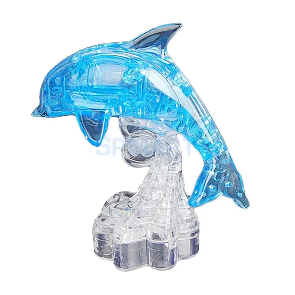 DIY 3D Crystal Puzzles Jigsaw Puzzles Tower/ Dolphin/ High Heel Shoes Model