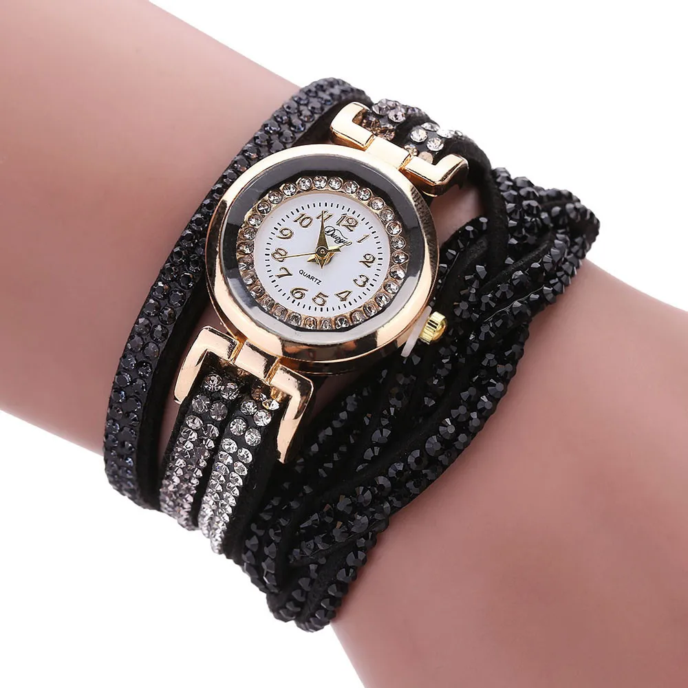 Брендовые женские часы Duoya, роскошные часы с кристаллами, золотой браслет, кварцевые наручные часы, стразы, ЖЕНСКИЕ НАРЯДНЫЕ часы Saat