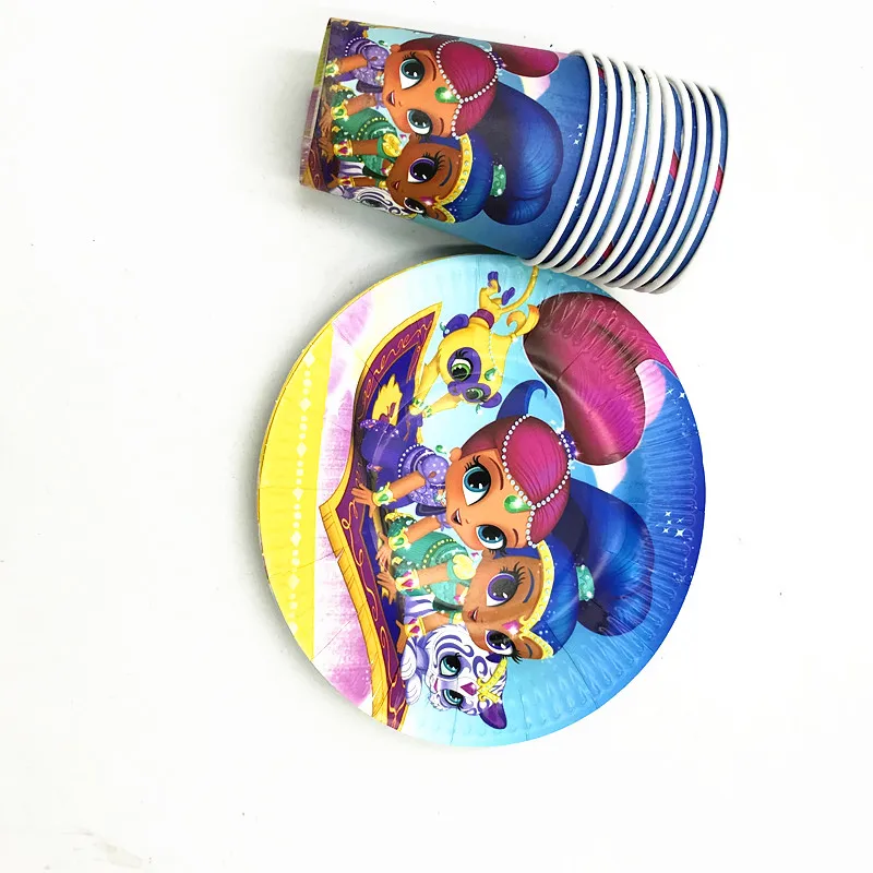 20PCS/LOT SHIMMERING SHINE CUPS PLATES PARTY SUPPLIES 10 DISHES GLASS | Дом и сад