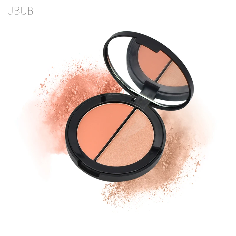 UBUB Double Color Waterproof Bronzer Highlighter Powder Palette Mineral