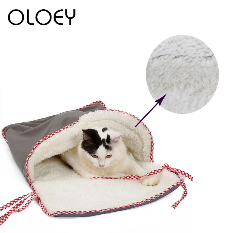 

Plush Soft Pet Cat Bed House Cozy Cute Dog Cat Winter Warm Sleeping Playmat Bag Puppy Cushion Mat Portable Cat Supplies