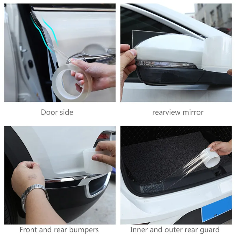 White WeiMo Universal Silicone Car Door Edge Guards Set Trim Door Edge Guard Strip for Car Protection Anti-Collision Decoration 
