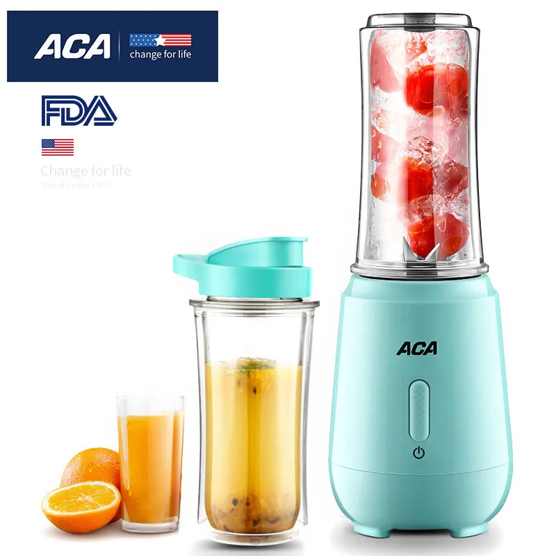 

ACA Electric Chopper Food Mini Portable Juicer Mixer with Double Material Household 220v-240v for Smoothie Maker 400ml
