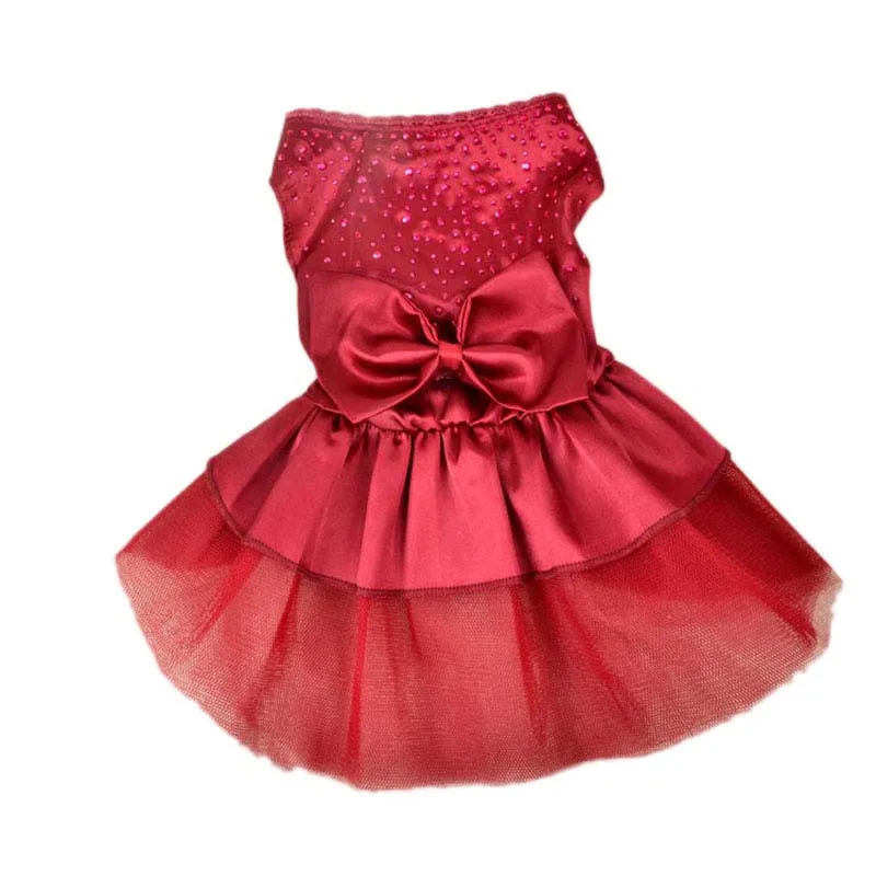 SYDZSW Luxury Dog Clothing Yorkie Dog Wedding Dress for Small Dogs Cats Red Blue Gold Chihuahua Princess Dresses XS S M L XL XXL3