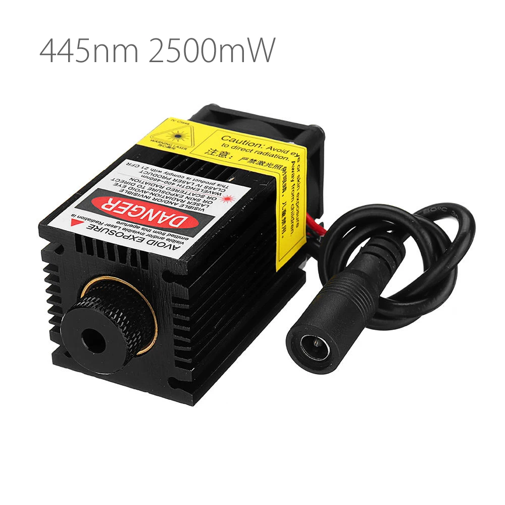 LA03 2500 445nm 2500mW синий лазерный модуль с радиатором для DIY Лазерный гравирующий