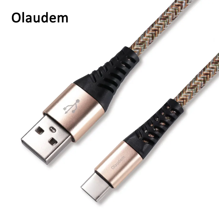 Olaudem Mobile Phone Cables 5V 2A Cotton Braided Fast Charging USB C