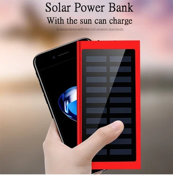 

Top Solar Power Bank Waterproof 30000mAh Solar Charger USB Ports External Charger Powerbank for Xiaomi Smartphone iPhone 8 X Max