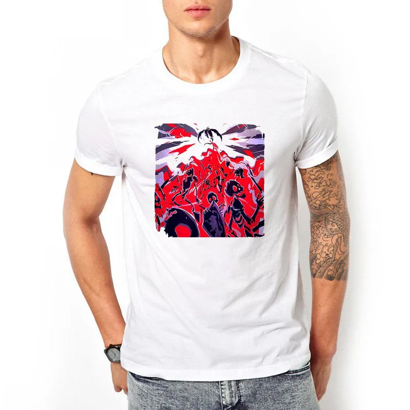 2019 забавная Аниме Повседневная с круглым вырезом homme летняя футболка Swag пламя