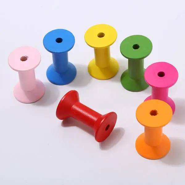 

20 Pieces Blank Wooden Empty Spools for Wire Thread Bobbins Cord Coils DIY Craft