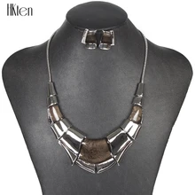 MS1504102 Мода Марка Ювелирные наборы Античная Посеребренная серый подвески Высокое качество Женская Цепочки и ожерелья комплект серьги Свадебные украшения