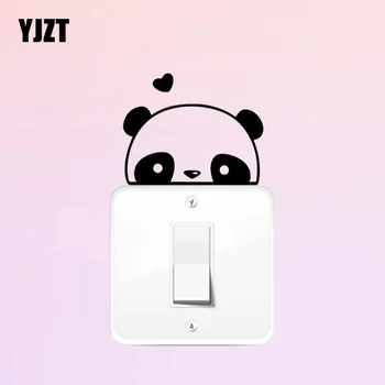 

YJZT Panda Love Heart Wall Decal Vinyl Switch Sticker Kids Room Decor Funny Creative 17SS0239