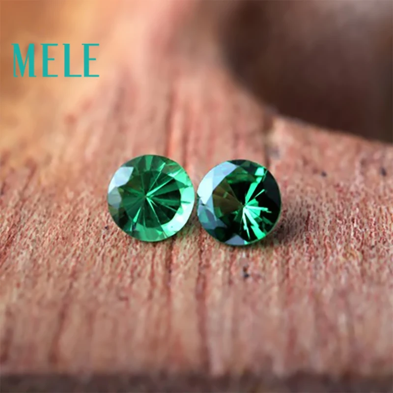 MELE Natural 2.5mm round cut Tsavorite for jewelry making,green loose gemstone with bright color,DIY main stone color fire
