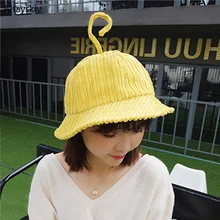 Женские шапки-ведерки,, одноцветные вельветовые, Харадзюку, теплая зимняя Рыбацкая шляпа, женские s, корейский стиль, подходит ко всему, милое модное высококачественное