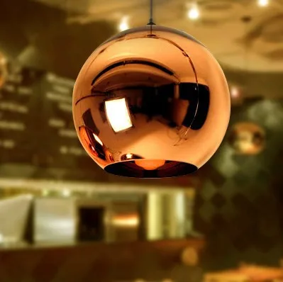 Hot Modern Tom Dixon Copper Mirror Glass Ball Pendant Light