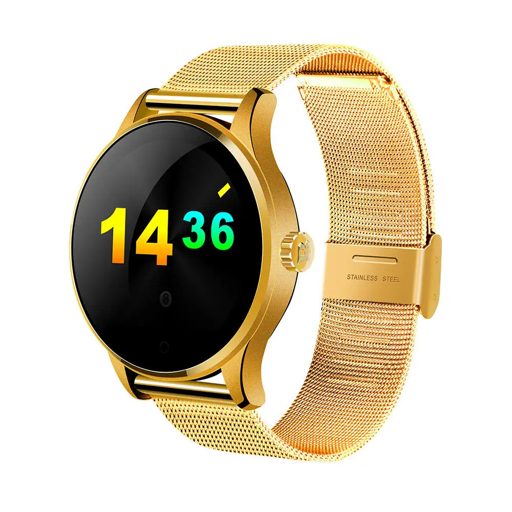 EXRIZU K88H MTK2502C Bluetooth Смарт часы монитор сердечного ритма Smartwatch браслет шагомер Здоровье Фитнес браслет для телефона - Цвет: Gold A