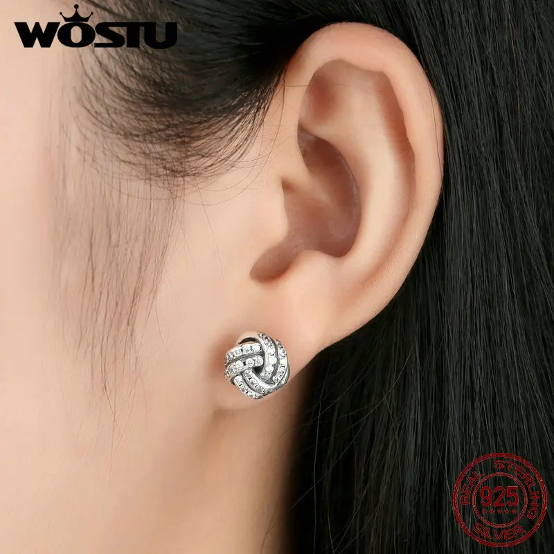 Whole 100 925 Sterling Silver Sparkling Love Knots Stud Whole 100 925 Sterling Silver Sparkling Love Knots Stud Earrings For Women Jewelry Gift Xchs476 In From Accessories On