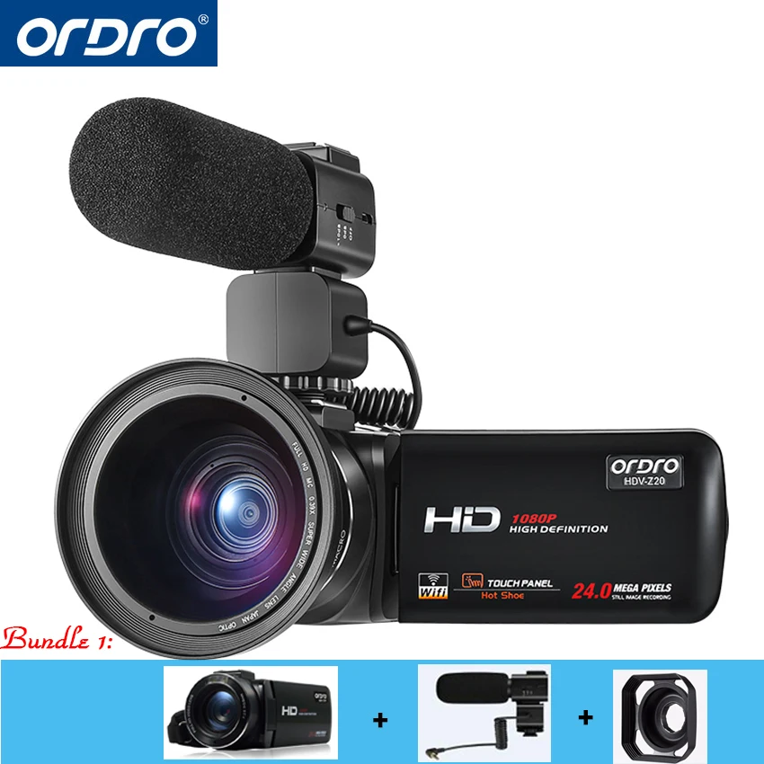 Ordro Video Cameras HDV Z20 1080p 30fps FHD Camcorders with External ...