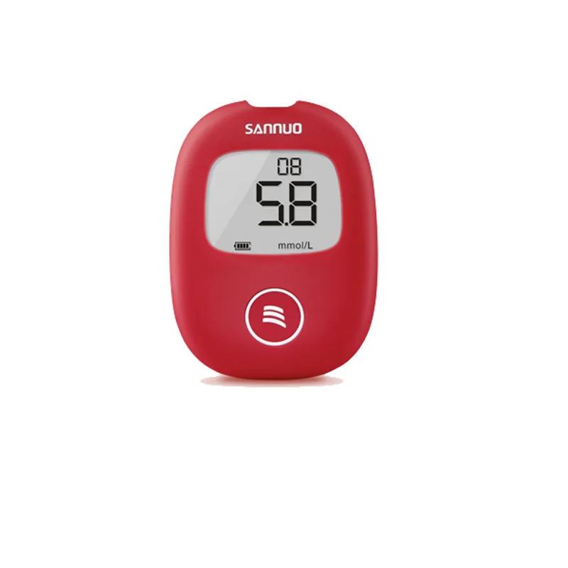 Красный Sannuo измеритель уровня глюкозы в крови диабетик с 100 шт. тест-полоски+ 100 шт. Lancets система контроля уровня глюкозы в крови 5S быстрый тест