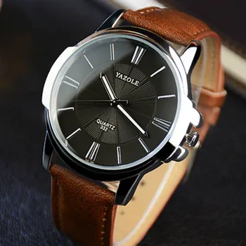 

Business Men's Watch relogio masculino Quartz PU Leather Clock Timer mens watches top brand luxury Timepiece Wrist watches