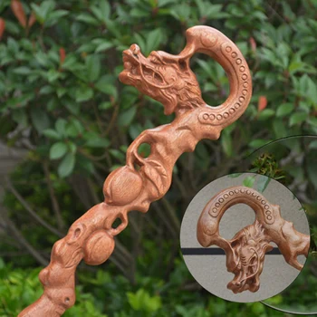 

Whole Jacoranda Carved Dragon Head 100% Solid Wood Walking Stick Rosewood Hand Crutch Grandpa Canne Brithday Gift Old Man Staffs
