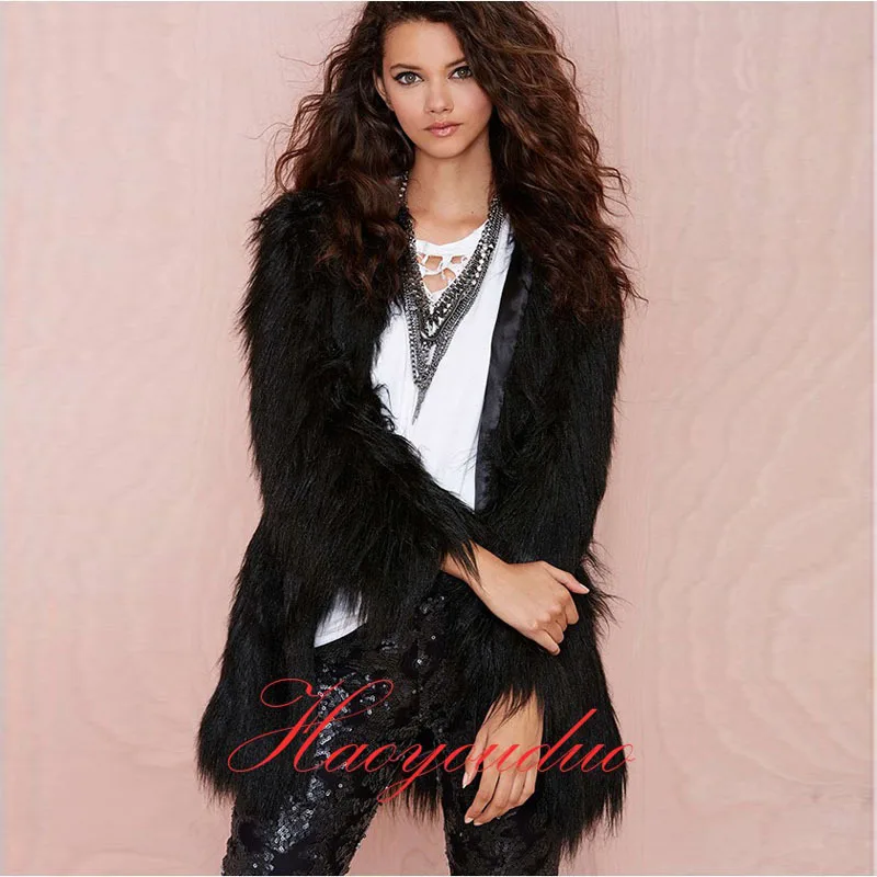 

Big Size 5XL 6XL Synthetic fur coat and Jackets Winter Coats Women's Fox Fur Coat Medium-long Multicolor White Fake Fur Coats
