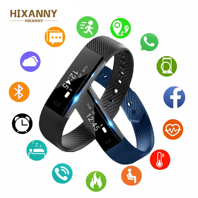 

Smart Wristbands ID115 Fitness Tracker Smart Bracelet Pedometer Bluetooth Smartband Women Waterproof Sleep Monitor Wrist Watch