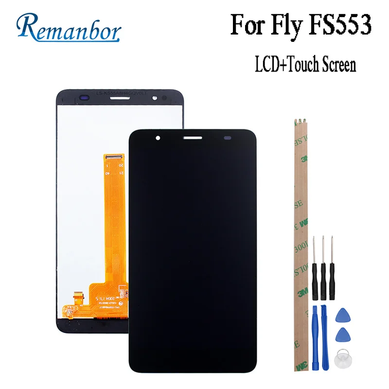 

Remanbor For Fly Cirrus 9 FS553 FS 553 LCD Display and Touch Screen 5.5''Assembly Repair Parts For Fly FS553+Tools And Adhesive