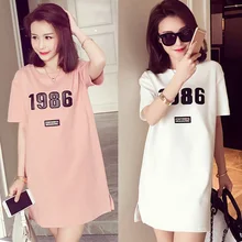 Fashion Women’s T-shirt Short-sleeved Long Loose Plus Size Women T Shirt Summer