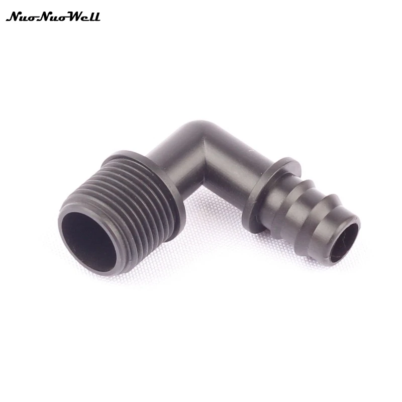 

5pcs NuoNuoWell 1/2" Male Tread To 16mm Barbed 90 Degree Elbow Hose Connector for Micro Irrigation Garden Drip System