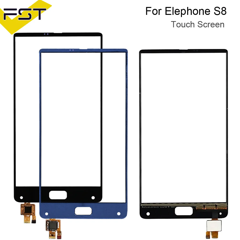 

6.0''Black/Blue For Elephone S8 Touch Digitizer Panel Front Glass Lens Sensor For elephone S8 Mobile Phone Spare Parts+Tools