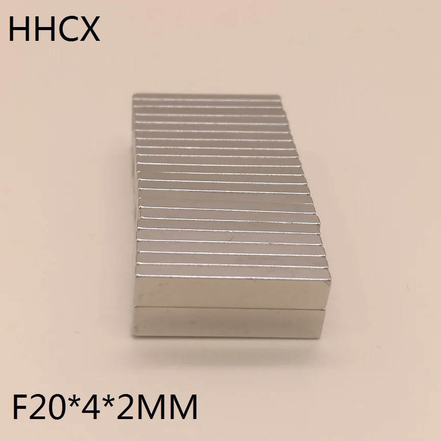 100 шт./лот F 20x4x2 N35 Сильный квадратный редкоземельный магнит NdFeB 20*4*2 неодимовые