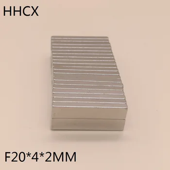 

100pcs/lot F 20x4x2 N35 Strong Square NdFeB Rare Earth Magnet 20*4*2 Neodymium Magnets 20 x 4 x 2