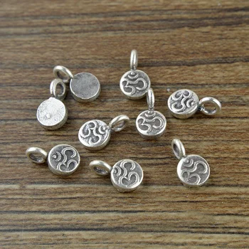 

Handmade 100% 925 Silver Jewelry Charm Thai Silver Buddhist OM Symbol Charm Thailand Pure Silver Charm Jewelry Accessories