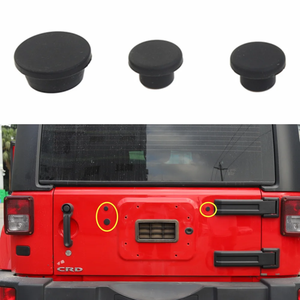 Автомобильный задний багажник съемный резиновый пробки подходит для Jeep Wrangler 2007-2017 Анти-пыль водостойкий штекер наружный стиль 3 шт