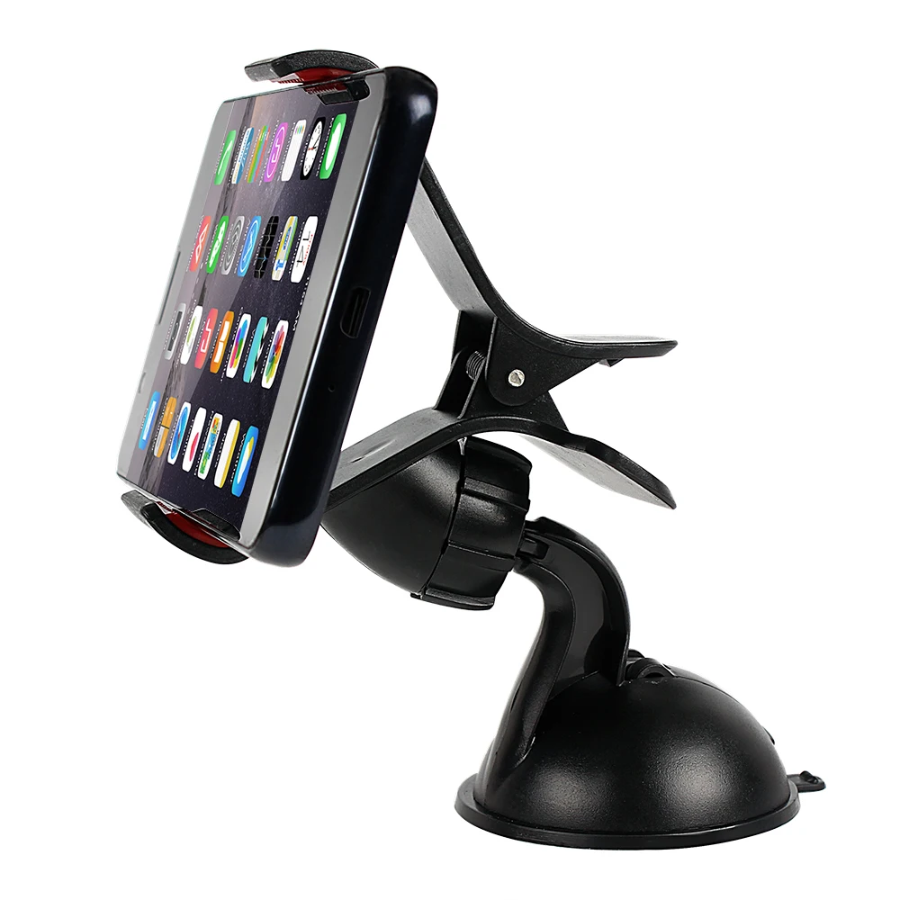 360 Degree Rotating Auto Mobile Phone Bracket Clip Mounted on Windshield Dashboard Car Phone