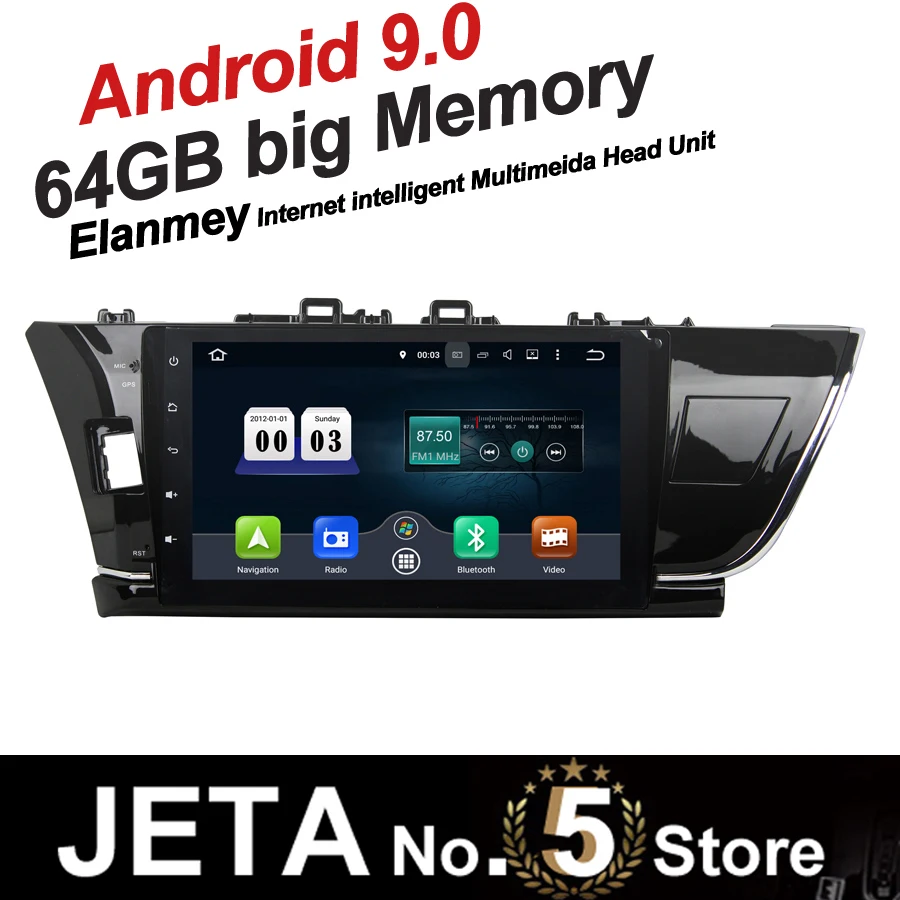 Excellent Fit for Toyota COROLLA 2014 2015 Car Radio GPS Music player tape recorder Android 9.0 64GB big memory DSP equalizer IPS screen 0 Excellent Fit for Toyota COROLLA 2014 2015 Car Radio GPS Music player tape recorder Android 9.0 64GB big memory DSP equalizer IPS screen 0