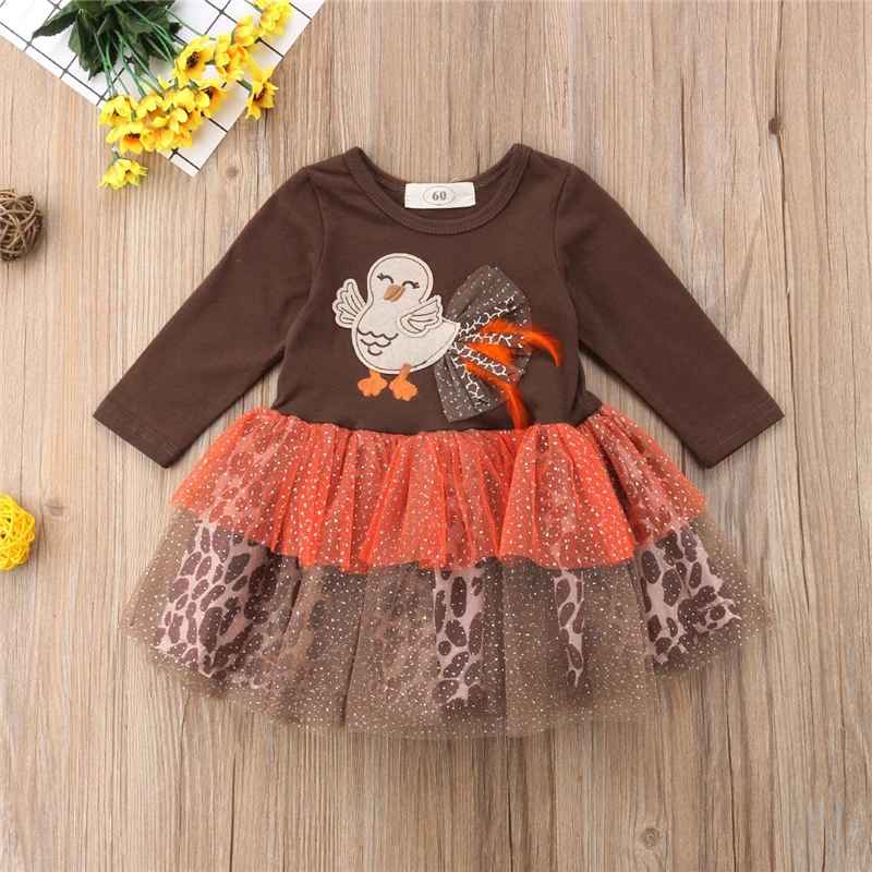 Newborn Baby Girl Thanksgiving Clothes Turkey Leopard Tutu ...