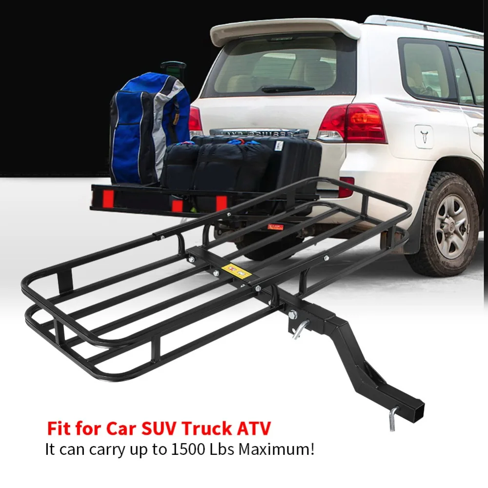 Oversea Steel Cargo Carrier Luggage Basket Mounted Rack Hitch Hauler