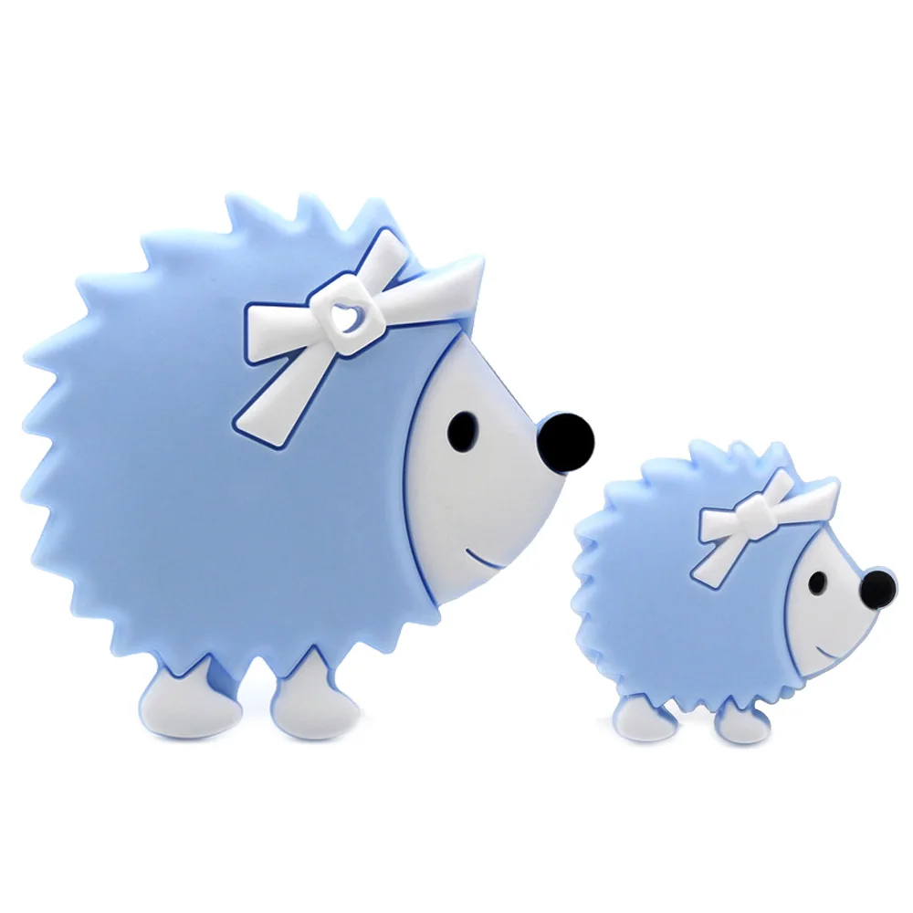 2pcs/set Silicone Beads Hedgehog Cartoon Animal Baby DIY Teething Care Accessories Beads BPA Free Baby Teether Toys