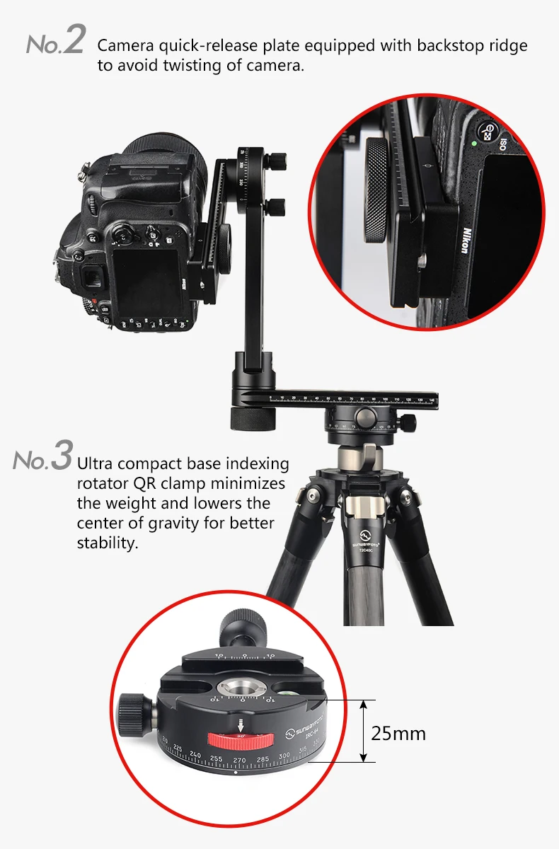 SUNWAYFOTO CR-3015 штатив для камеры 360 VR панорамная головка для Manfrotto Benro Штативная головка панорамная камера стойка CR 3015