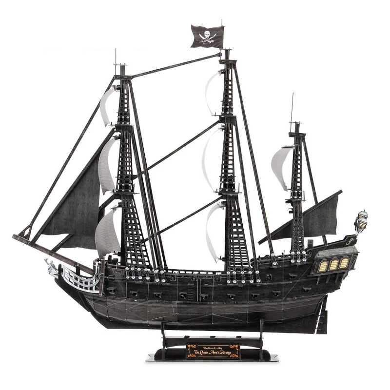 

308Pcs Jigsaw Pirates Of The Caribbean Black Pearl Ship 1:95 Model Educational Children Toys DIY Puzzles Kid Boy Crafts Gift