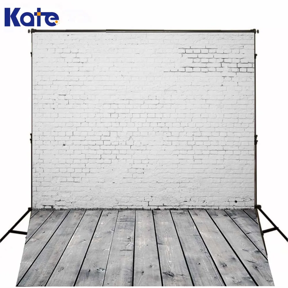 케이트 사용자 지정 주름 없음 배경 사진 스튜디오 흰색 벽돌 벽 스튜디오 사진 나무 바닥 사진 어린이 배경