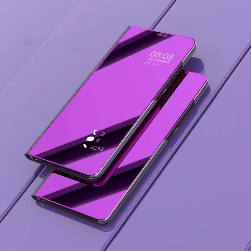  For Samsung Note10 Plus Case Plating Mirror Flip Leather Stand Smart View Cover Case For Samsung A8